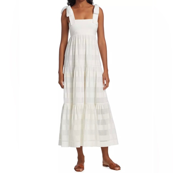 Zimmermann Tie-Shoulder Picnic Midi Dress - Picture 5 of 10